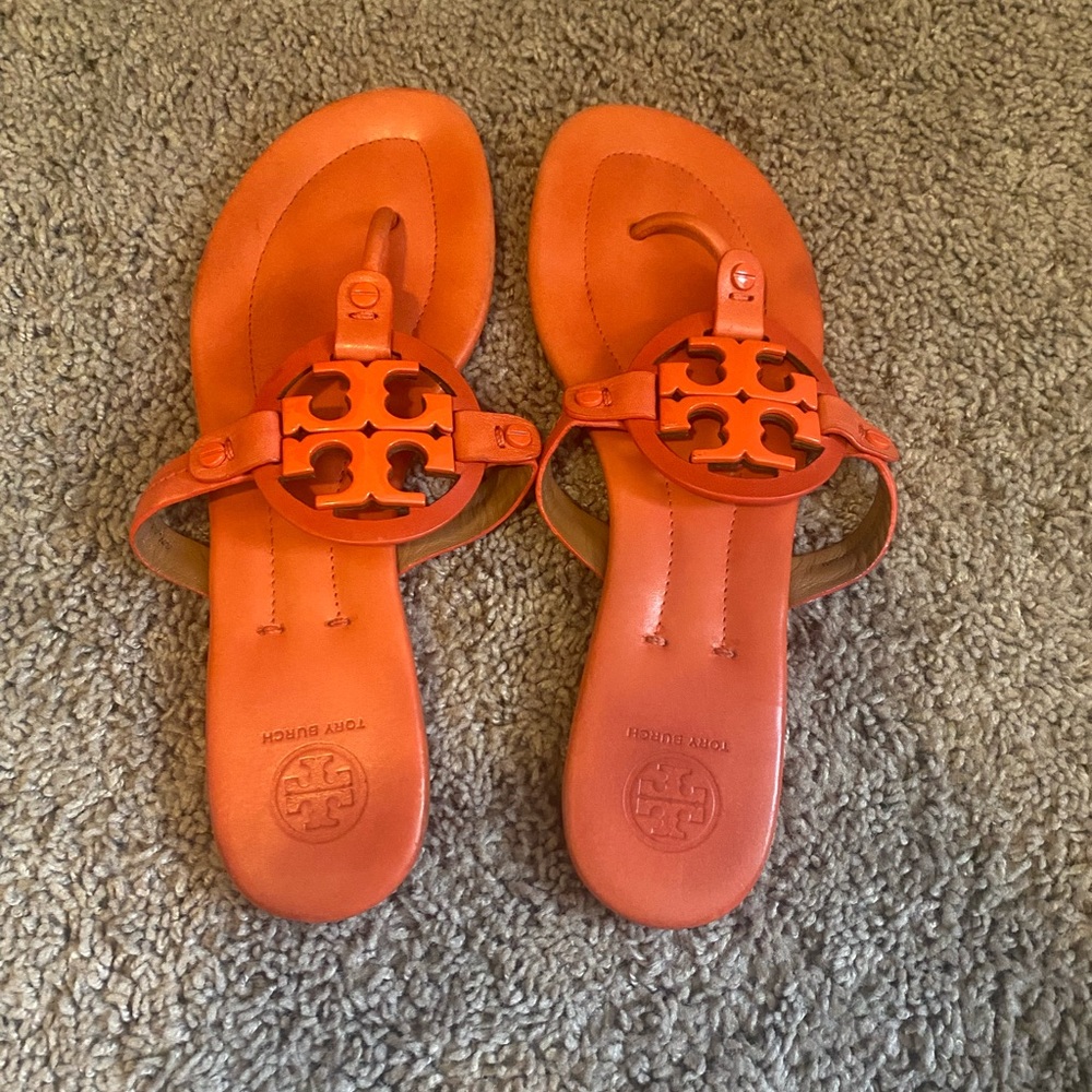 Orange Tory Burch sandals!